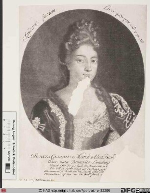 Bildnis Sophie Charlotte, Kurfürstin von Brandenburg u. Königin in Preußen, geb. Prinzessin von Braunschweig-Hannover