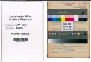 Entnazifizierung Wilhelm Wurms, geb. 27.07.1901 (Buchhalter)