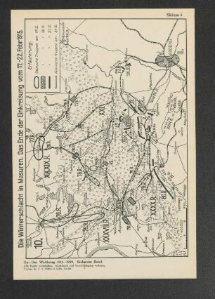 Skizze i. Die Winterschlacht in Masuren. Das Ende der Einkreisung vom 17.-22. Febr. 1915.