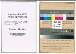 Entnazifizierung Heinrich Eumann , geb. 12.10.1911 (Lehrer)