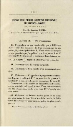Exposé d'une théorie (gémétrie élémentaire des sections coniques.