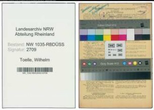 Entnazifizierung Wilhelm Toelle , geb. 24.04.1896 (Steiger)