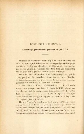 Dertiende hoofdstuk. Staatkundige gebeurtenissen gedurende het jaar 1875