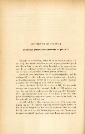 Dertiende hoofdstuk. Staatkundige gebeurtenissen gedurende het jaar 1875