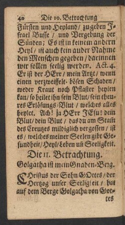 Die 11. Betrachtung. Golgatha ist mein Gnaden-Berg.