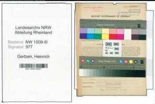 Entnazifizierung Heinrich Gertzen , geb. 13.02.1906 (Amtssekretaer)