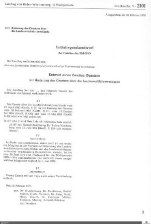 Drucksachen 2101-2400: Anträge, Anfragen, Gesetzentwürfe