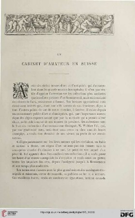 2. Pér. 11.1875: Un cabinet d'amateur en Suisse
