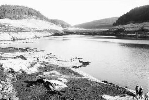 Schluchsee: Der leere Schluchsee; Ostteil Richtung Seebrugg des Restsees