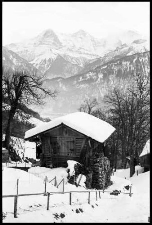 Beatenberg: Schober, von der Straße mit Blick auf See