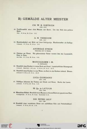 B) Gemälde alter Meister (Nr. 62-96)
