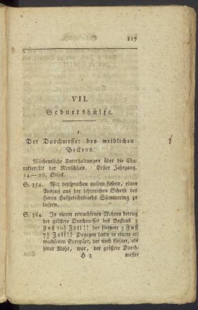 VII. Geburtshülfe.
