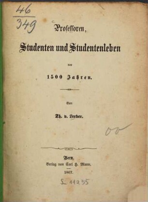 Professoren, Studenten und Studentenleben vor 1500 Jahren