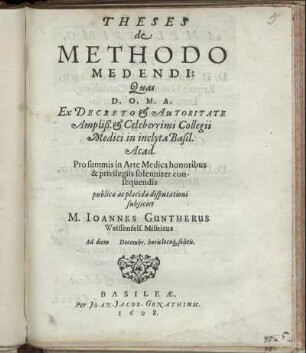 Theses de Methodo Medendi