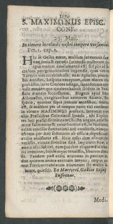 S. Maximinus Episc.