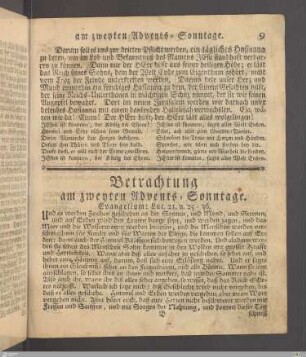 Betrachtung am zweyten Advents-Sonntage.