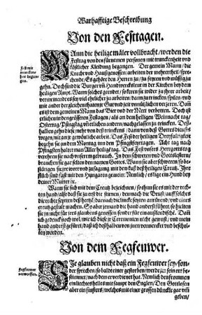 Von den Festtagen