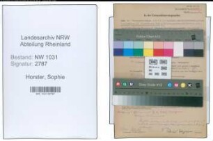 Entnazifizierung Sophie Horster , geb. 07.07.1884 ()