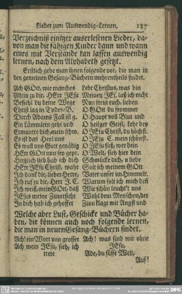 Lieder zum Auswendig-Lernen