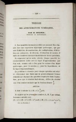 Théorie des approximations numériques.