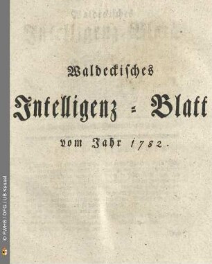 1782: Waldeckisches Intelligenz-Blatt