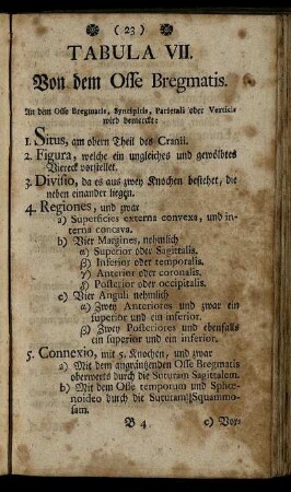 Tabula VII. Von dem Osse Bregmatis.