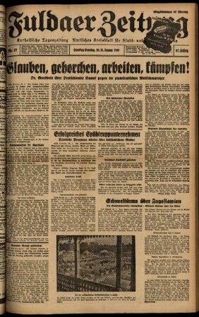 Ausgabe vom Samstag, den 20. Januar 1940.