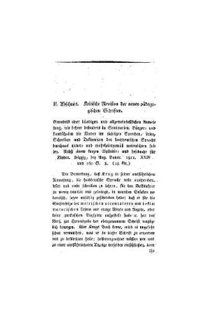 Kritische Revision der neuen pädagogischen Schriften