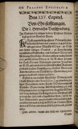 Das. XXV. Capitel. [ - ] Das XXVII Capitel; Von Ehe-stifftungen [ - ] Von Antwort auff Hochzeitliche Einladungen.