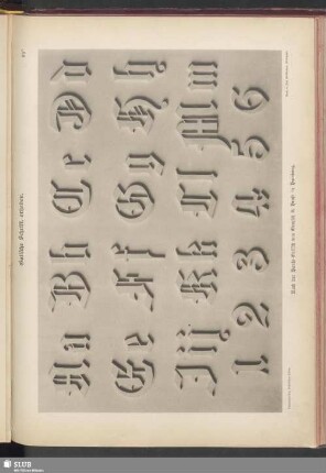 Gotische Schrift, erhaben