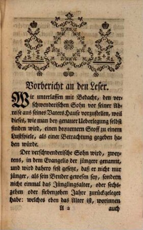 Geistliche Schaubühne, Oder: Die Barmherzigkeit Gottes durch den verlohrnen Sohn in vier Betrachtungen vorgestellet