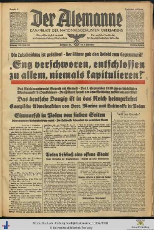 02.09.1939 (Samstag-Ausgabe)