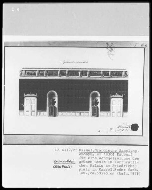 Kassel & Residenzpalais & Rotes Palais & Wandgestaltung des grünen Saals