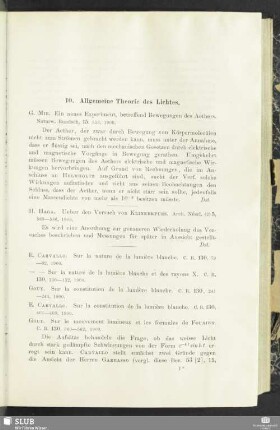 10. Allgemeine Theorie des Lichtes