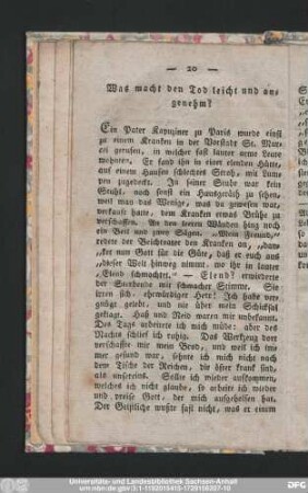 Was macht den Tod leicht und angenehm?