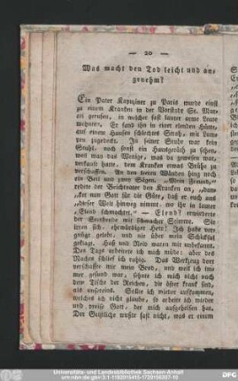 Was macht den Tod leicht und angenehm?