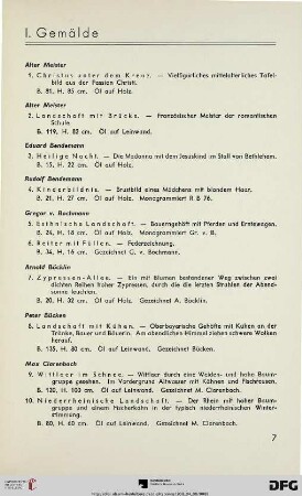 I: Gemälde (Nr. 1-80)
