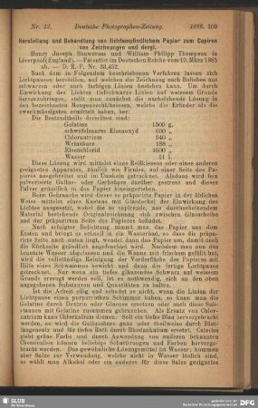 Herstellung und Behandlung von lichtempfindlichem Papier zum Copiren von Zeichnungen und dergleichen