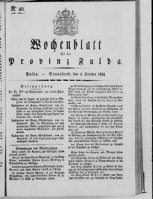 Nr. 40, Ausgabe vom 4. Oktober 1834