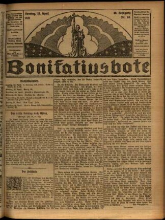 Ausgabe vom Sonntag, den 22. April 1923.