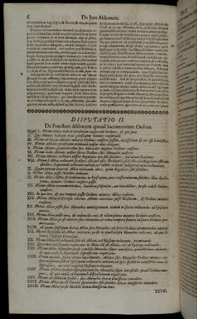 Disputatio II. De Potestate Abbatum quoad Sacramentum Ordinis.
