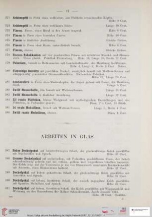 Arbeiten in Glas (Nr. 387-427)