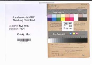 Entnazifizierung Max Kinsky , geb. 20.10.1898 (Schlosser)