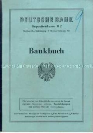 Sparbuch der Deutschen Bank von Max Voigt (Vater von Gertrud Dudel) - Familienkonvolut