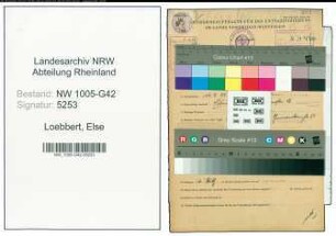 Entnazifizierung Else Loebbert , geb. 14.09.1904 (Putzmacherin)
