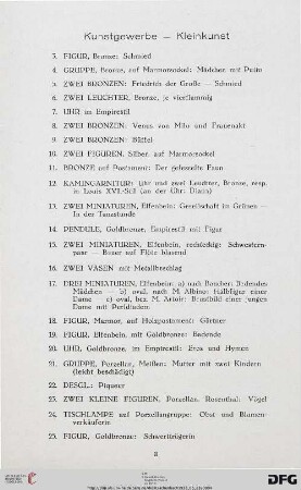 Kunstgewerbe – Kleinkunst (Nr. 3-57)