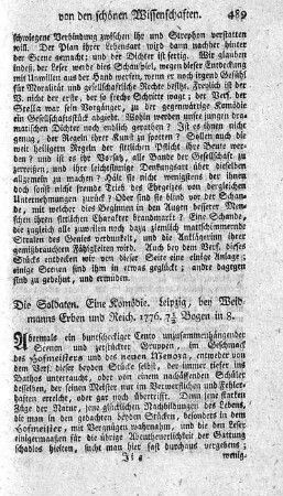 Die Soldaten. Eine Komödie.