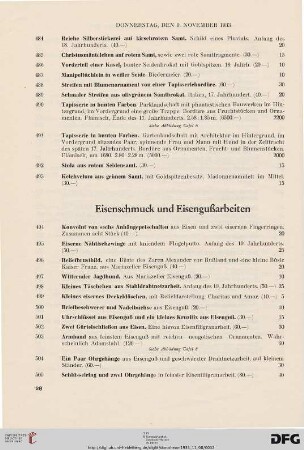 Eisenschmuck und Eisengußarbeiten (Nr. 494-513)