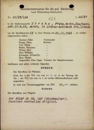 Strohe, Franz