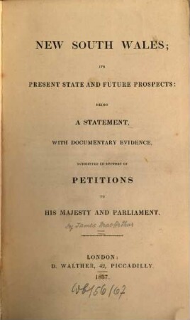 New South Wales, its present state and future prospects